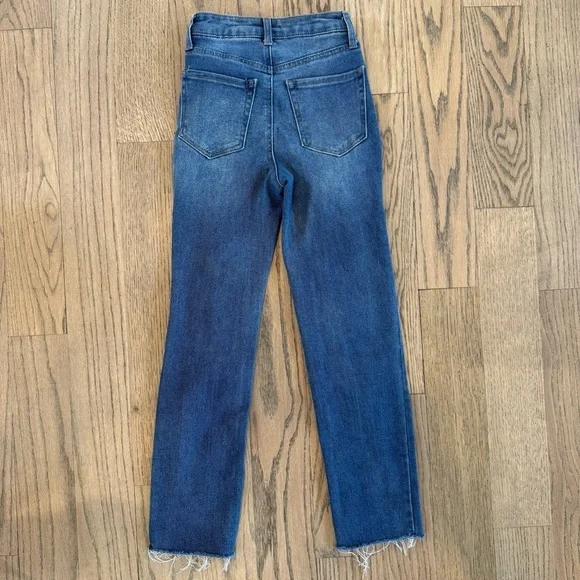 Vanilla Star Women’s Blue Distressed High Rise Button Fly Skinny Jeans Size 0/24 - Picture 11 of 11